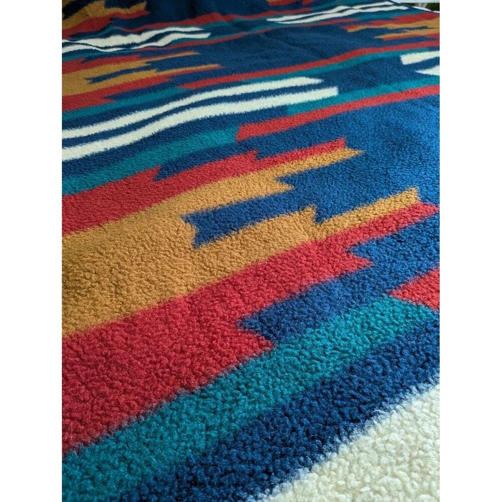 Vintage Biederlack Blanket Southwest Aztec Design